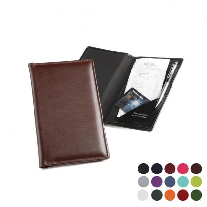 Bill or Receipt Holder in Belluno, a vegan coloured leatherette with a subtle grain.