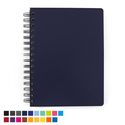 A5 Wiro Notebook in Torino matt velvet touch vegan PU.