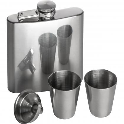 Hipflask set with 2 cups