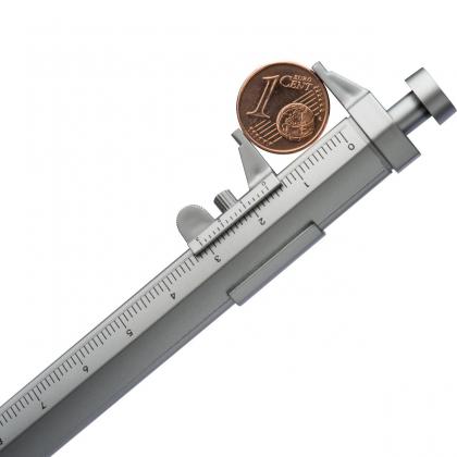Plastic Ball pen with sliding calliper Prescot