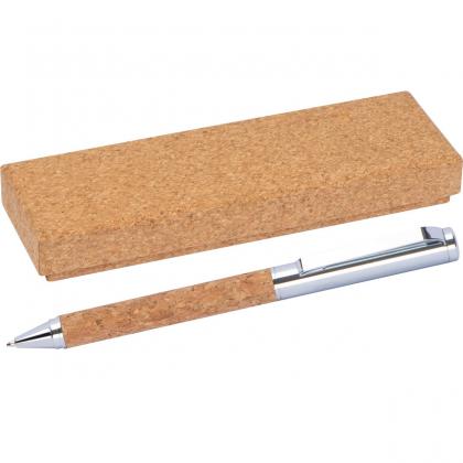 Twist-ballpen metal and cork Lillehammer