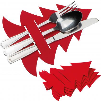 Cutlery pad in Christmas tree shape Duffel