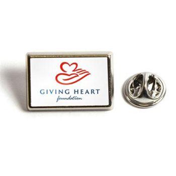 Rectangular Metal Pin Badge
