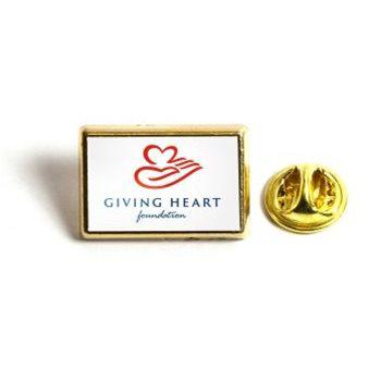 Rectangular Metal Pin Badge