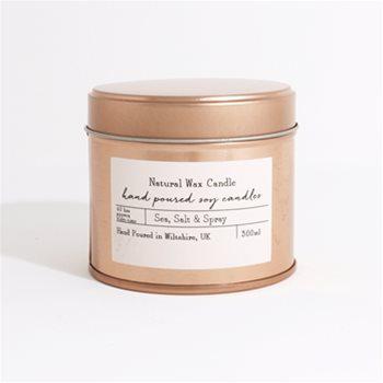 Natural Plant Wax Candle in Rose Gold Tin