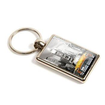 Metal Double Sided Rectangular Keyring