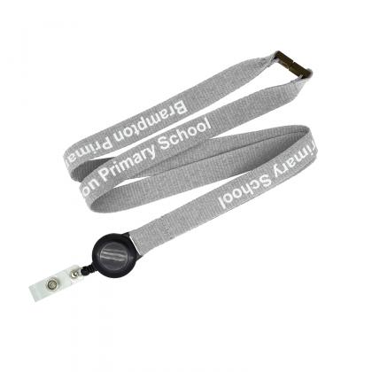 Flat Ribbed Lanyard with Pull Reel