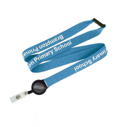 Flat Ribbed Lanyard with Pull Reel