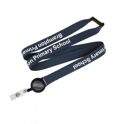 Flat Ribbed Lanyard with Pull Reel