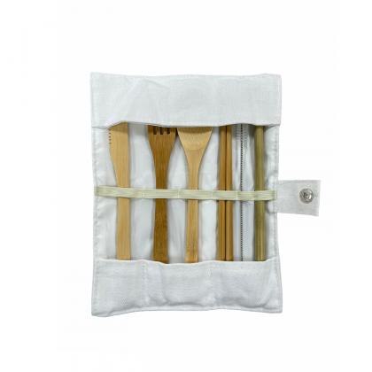 Bamboo Wrap Cutlery Set