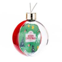 Large Shatter Resistant Clear Plastic Bauble With solid Colour Back