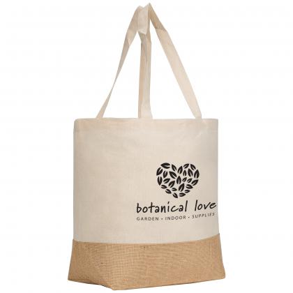 Rio™ Shopper Tote Bag - 5 oz. Recycled Cotton Blend with Jute