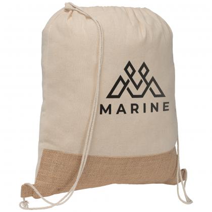 Rio™ 5 oz. Recycled Cotton and Jute Drawstring Bag