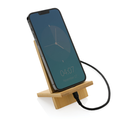 Bamboo phone stand in kraft box Bamboo phone stand in kraft box