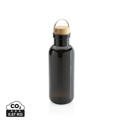GRS RPET bottle with bamboo lid and handle