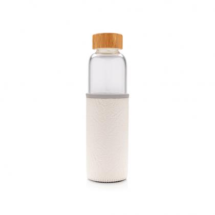 Glass bottle with textured PU sleeve