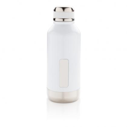 Leak proof vacuum bottle with logo plate