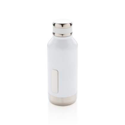 Leak proof vacuum bottle with logo plate