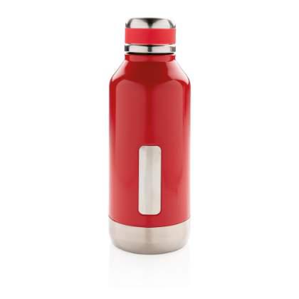 Leak proof vacuum bottle with logo plate