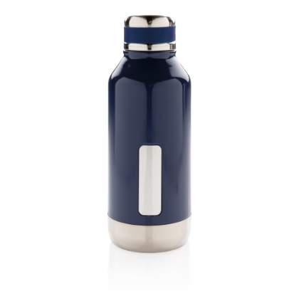Leak proof vacuum bottle with logo plate