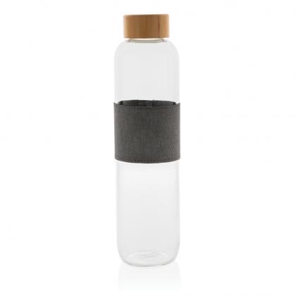 Impact borosilicate glass bottle with bamboo lid Impact borosilicate glass bottle with bamboo lid
