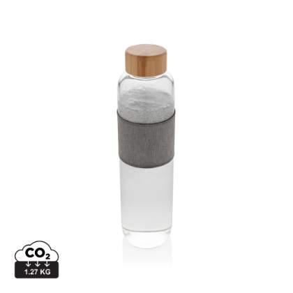Impact borosilicate glass bottle with bamboo lid Impact borosilicate glass bottle with bamboo lid