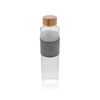 Impact borosilicate glass bottle with bamboo lid Impact borosilicate glass bottle with bamboo lid