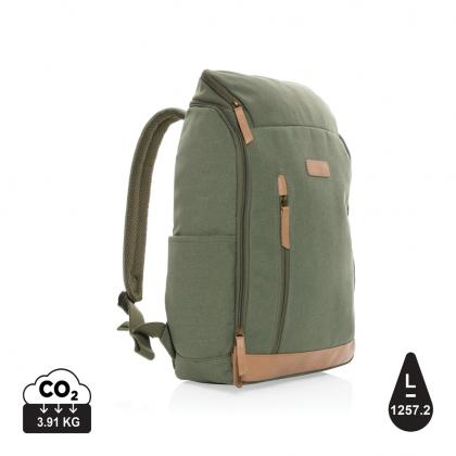Impact AWARE™ 16 oz. recycled canvas 15" laptop backpack