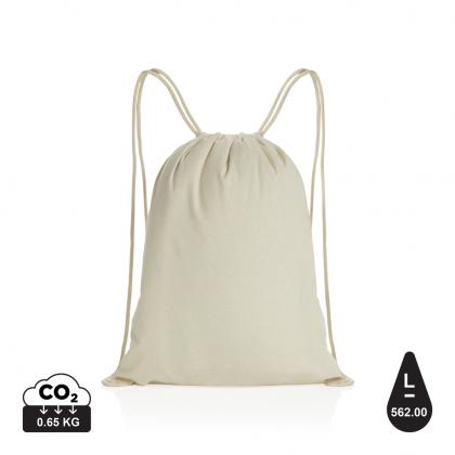 Impact AWARE™ Recycled cotton drawstring backpack 145g