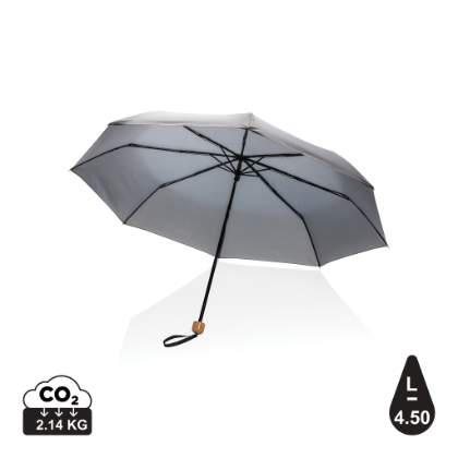 20.5" Impact AWARE™ RPET 190T Pongee bamboo mini umbrella