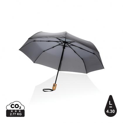 21" Impact AWARE™ RPET 190T bamboo auto open/close umbrella