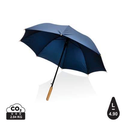 23" Impact AWARE™ RPET 190T auto open bamboo umbrella