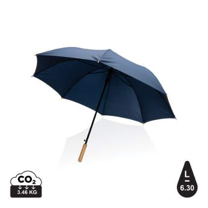 27" Impact AWARE™ RPET 190T auto open bamboo umbrella