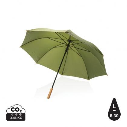 27" Impact AWARE™ RPET 190T auto open bamboo umbrella