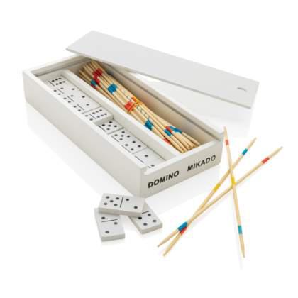 Deluxe mikado/domino in wooden box