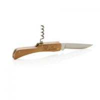 Wooden knife with bottle opener