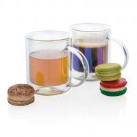 Deluxe double wall electroplated glass mug