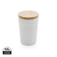 GRS certified recycled PP mug with bamboo lid