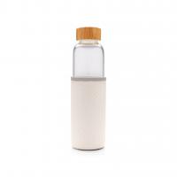 Glass bottle with textured PU sleeve