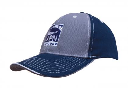 Brushed Heavy Cotton Two-Tone Cap with contrasting Stitching Stitching and Open Lip Sandwich