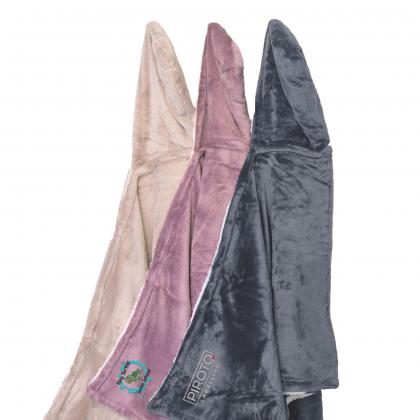 Aztex Sherpa Style Hooded Hoody Picnic Blanket