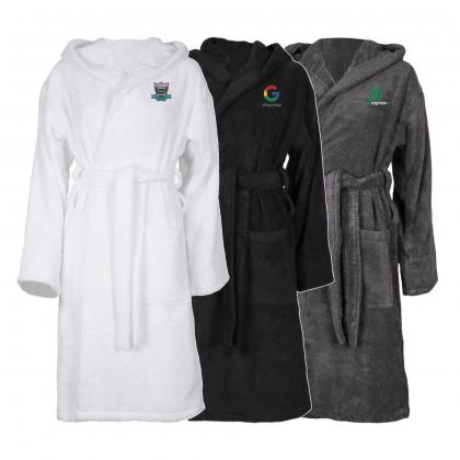 Aztex 100% Cotton Hooded Hoody Bathrobe 550gsm