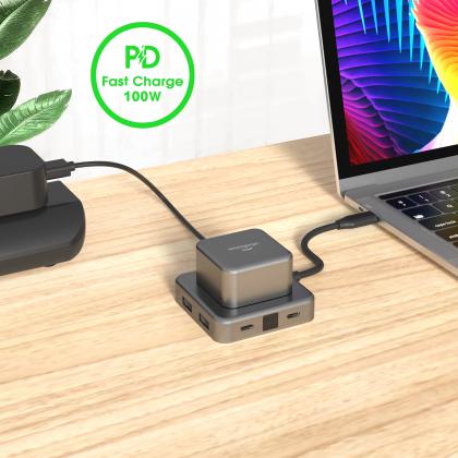 Xoopar CUBBI 7-in-1 USB C hub PD 100w for Macbook/Laptop