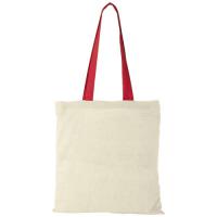 Nevada 100 g/m² cotton tote bag coloured handles 7L