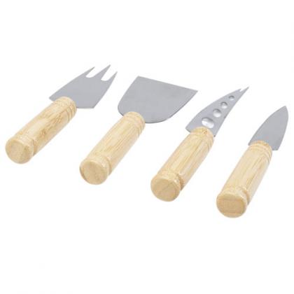 Cheds 4-piece bamboo cheese set