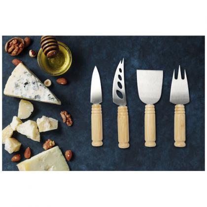 Cheds 4-piece bamboo cheese set