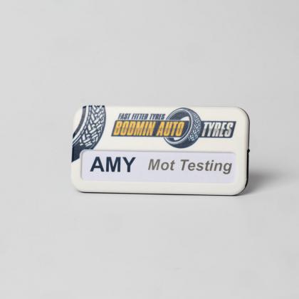 Always Recycled Reusable Name Badge – Rectangular Low Window - Safety Pin
