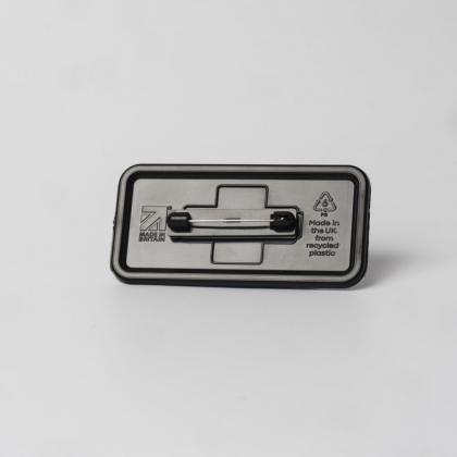 Always Recycled Reusable Name Badge – Rectangular Low Window - Safety Pin