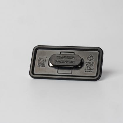 Always Recycled Reusable Name Badge – Rectangular Right Window - Magnet back