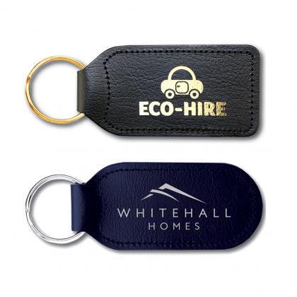 Foil blocked recycled leather keyfob